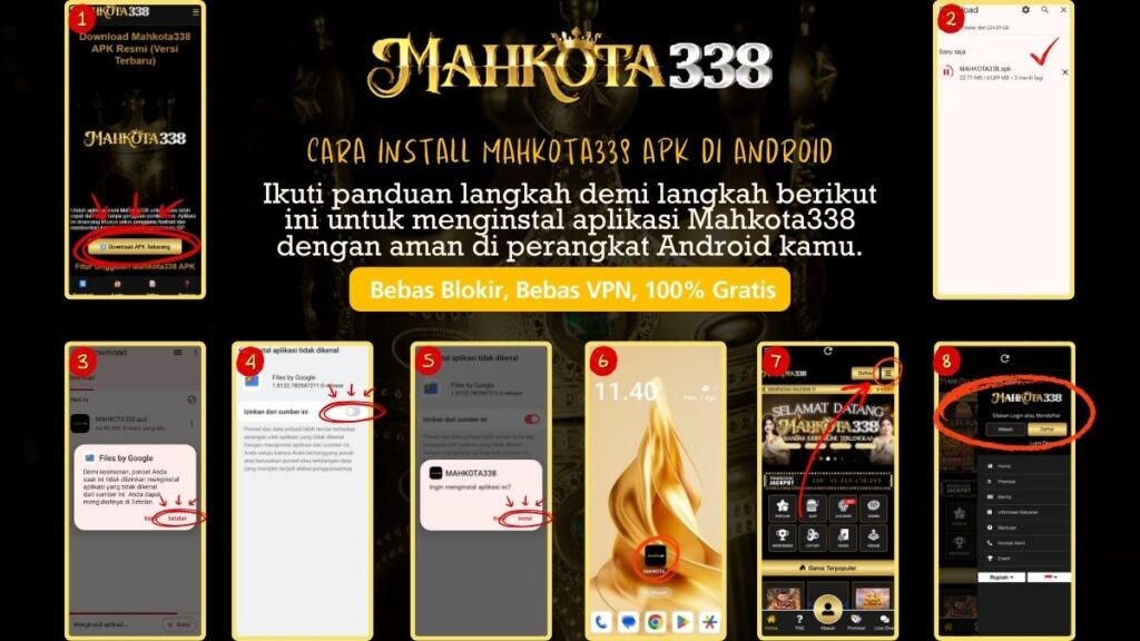 Cara Install Mahkota338 & Download